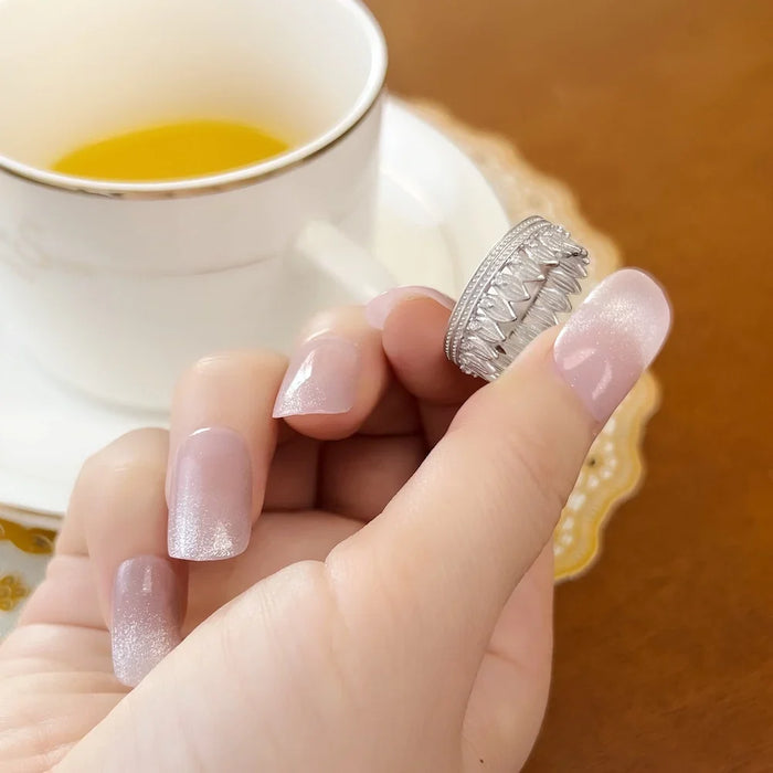 925 Sterling Silver Leaves Crown Band Ring Ethnic Women