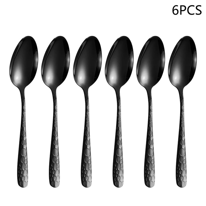 4 / 6 / 16 / 24 Piece Black Stainless Steel Cutlery Set 24 Piece For Home Kitchen And Holiday Dinners