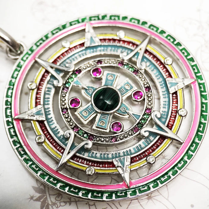 925 Sterling Silver Bohemia Fashion Jewelry Aztec Amulet Pendant