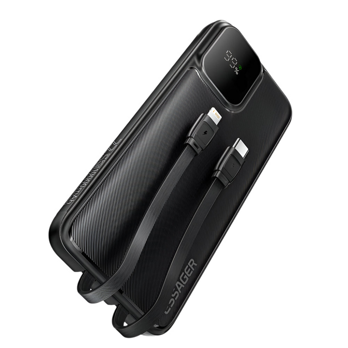 20000Mah Dual Cable Power Bank Fast Charging Portable Power Bank For Iphone 16 15 Pro Max Xiaomi Pd 20W External Battery