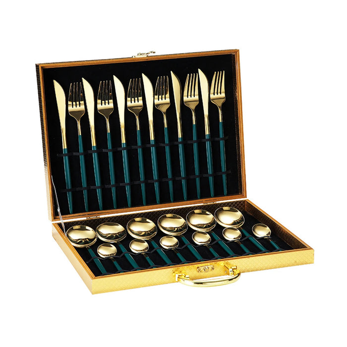 24 Piece High Grade Stainless Steel Tableware Set In Gift Box