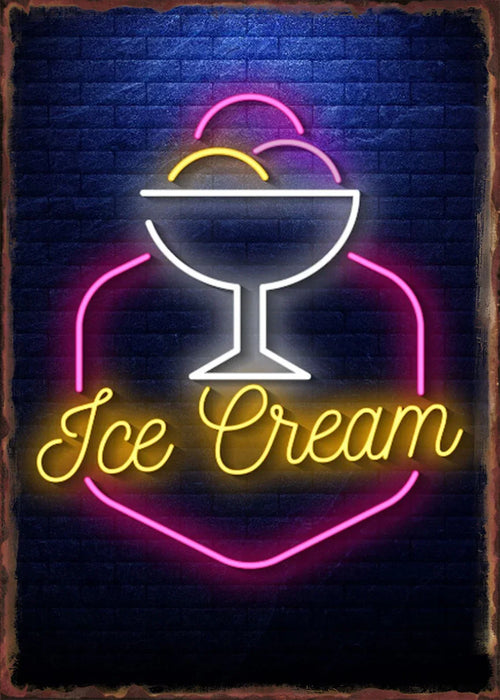 Retro Neon Food Sign Fast Food French Chips Fine Wine Coffee Shop Art