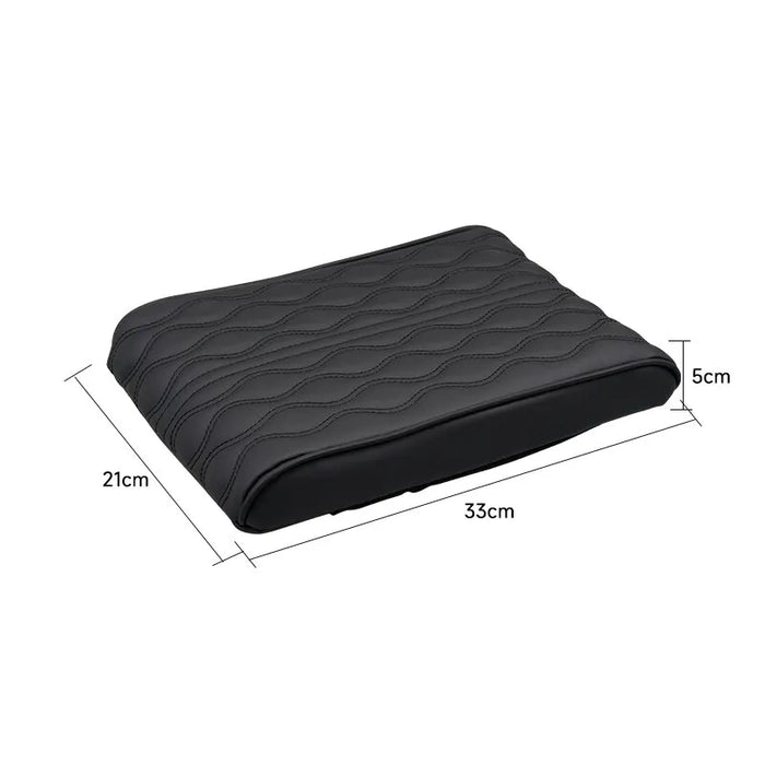 Wave Embroider Car Armrest Mat Pu Leather Protection Cushion