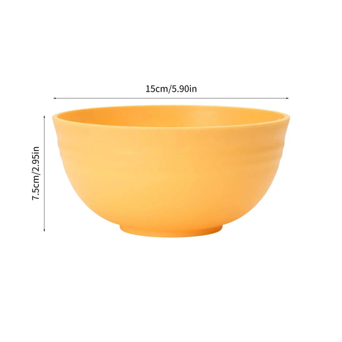 4 / 6 / 8 Piece Reusable Yellow Cereal Bowls Ideal For Food Dessert Camping