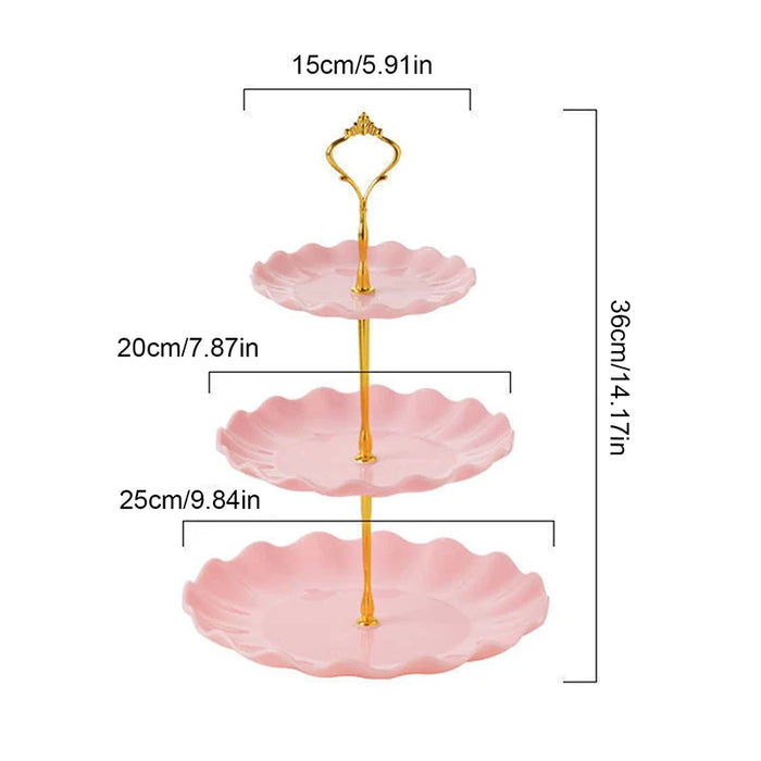 Round Double Layer Cake Stand For Weddings And Parties