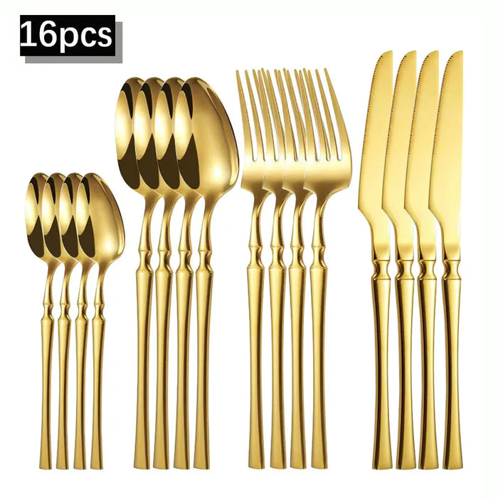 4 / 16 / 24 Piece Stainless Steel Cutlery Set For Restaurant Banquets