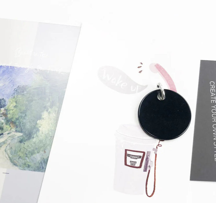 925 Sterling Silver Round Black Stone Pendant Winter Jewelry Gift For Women