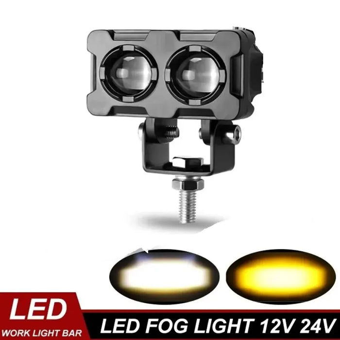 Motorcycle Dual Colour Headlights High / Low Beam 2 Lens Super Bright Scooter / Motorbike Fog Lamp
