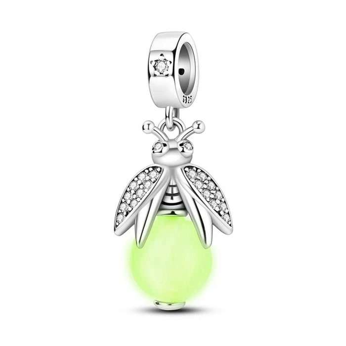 925 Sterling Silver Starry Night Firefly Charm Pendant Fits Bracelets Diy Jewelry For Women