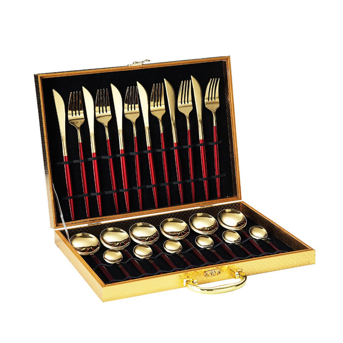 24 Piece High Grade Stainless Steel Tableware Set In Gift Box