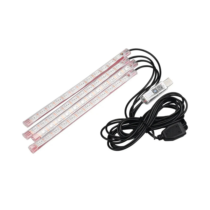 Music Control Rgb Car Interior Foot Lights Usb Led Kit