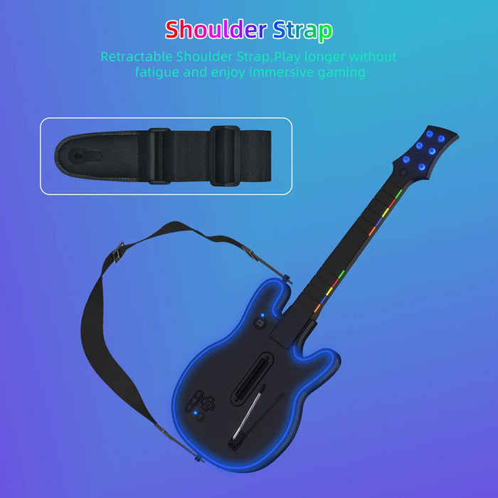 2.4G Wireless Guitar Hero Controller Game Wireless Gaming Pc Guitar Controller With Strap & Wireless Dongle For Ps3 Ps4 Pc Guitar