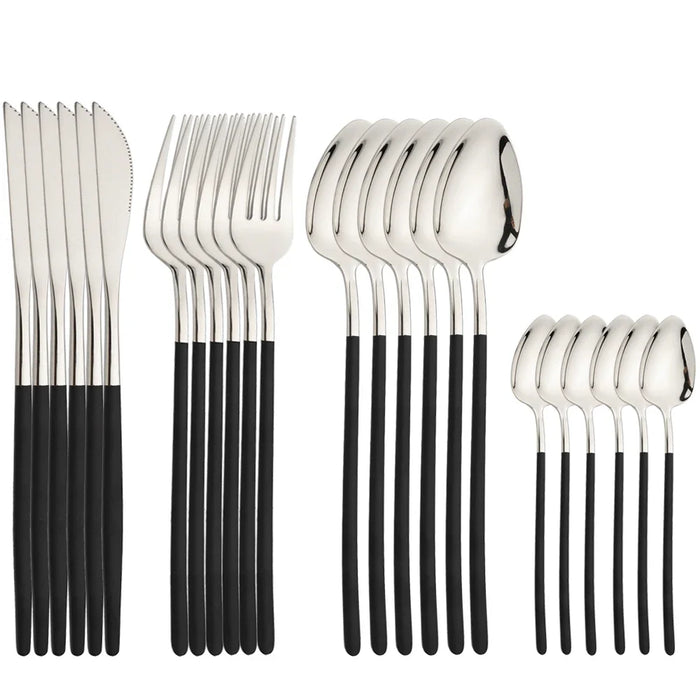 24 Piece Stainless Steel Cutlery Set For Western Dining