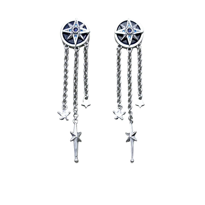 925 Sterling Silver Earrings With Stones Europe Fine Jewelry For Women Lucky