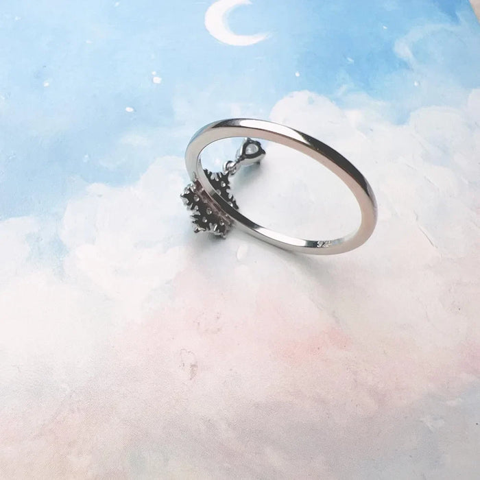 925 Sterling Silver Snowflake Ring Romantic Gift
