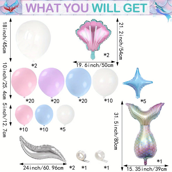 Mermaid Birthday Party Decoration - Suitable For Mermaid Theme Birthday Party Theme Activities Held Anniversary Decoration