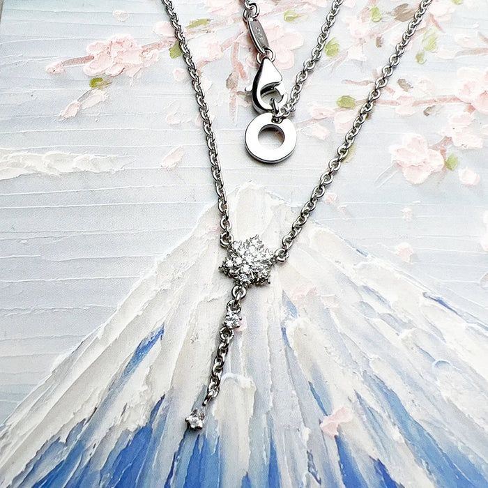 925 Sterling Silver Snowflake Necklace & Earring Set Trend