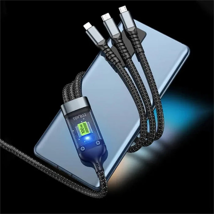 3 In 1 Fast Charging Cable For Phone / Android / Tablet