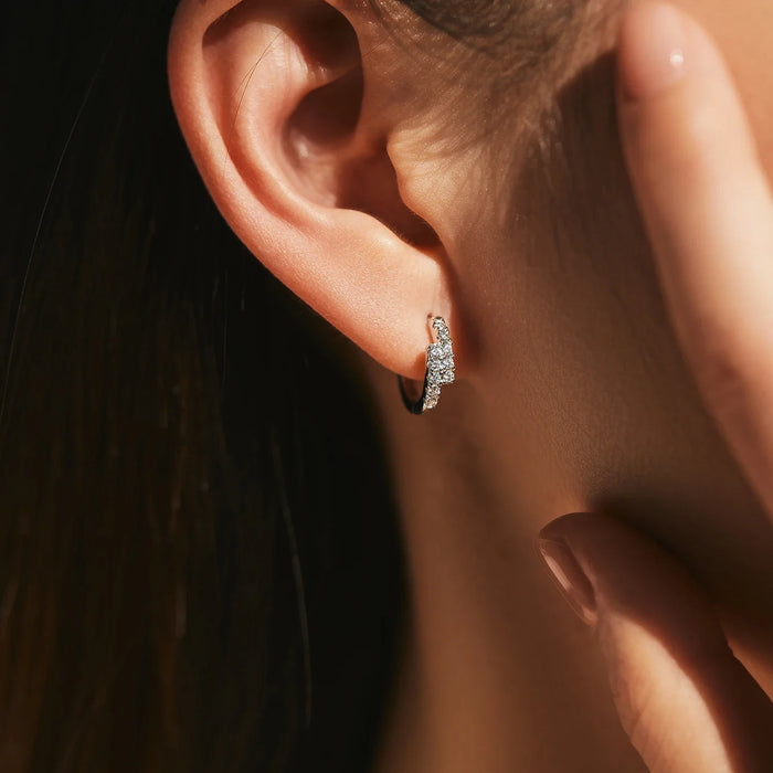 925 Sterling Silver D Colour Moissanite Double Hoop Earrings For Women