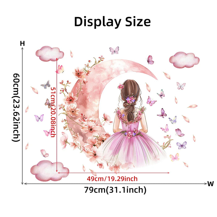 2 Piece Cloud Moon Wall Stickers For Kids Room Decor