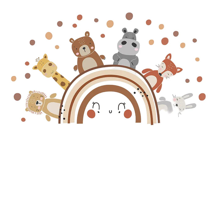 Boho Animals Rainbow Wall Stickers For Kids Room Decor