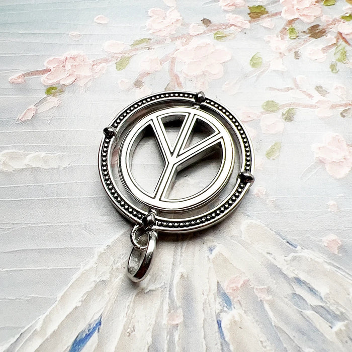 925 Sterling Silver Colourful Peace Pendant Fine Jewelry For Women
