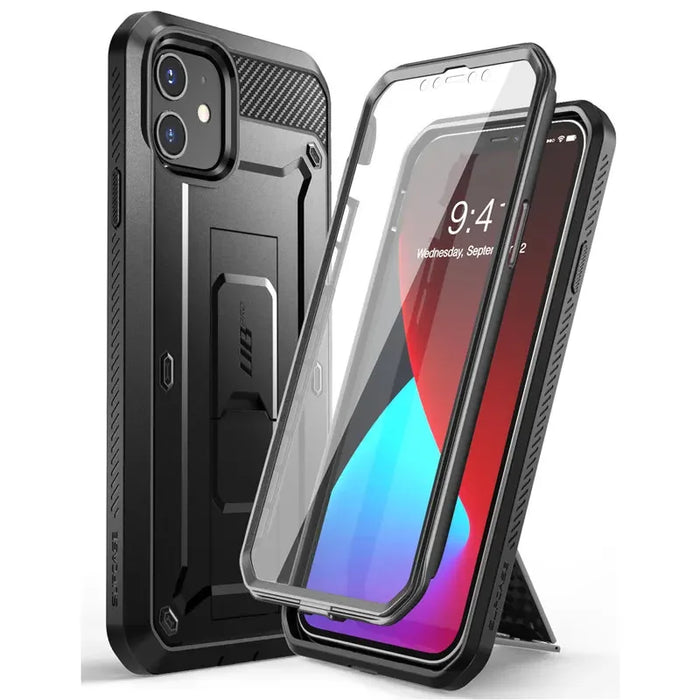 For Iphone 12 Mini 5.4 Inch Ub Pro Rugged Holster Case With Built-In Screen Protector & Kickstand