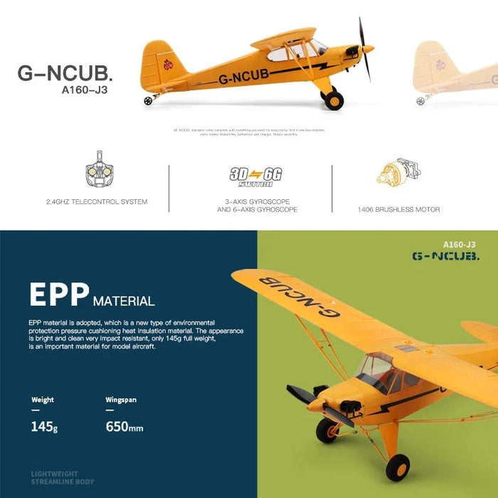650mm Wingspan Rc Plane 3d/6g System