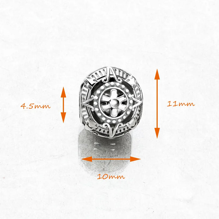 925 Sterling Silver Mayan Calendar Beads Karma Jewelry For Women & Men