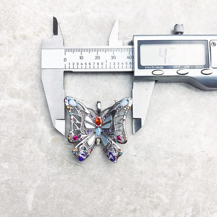 925 Sterling Silver Bohemia Butterfly Pendant Colourful 2022 Gift For Women