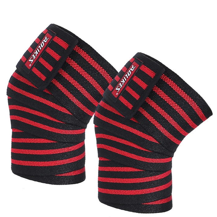 2 Pack Flexible Knee Wraps For Weightlifting Support For Squats Leg Press & Cross Training
