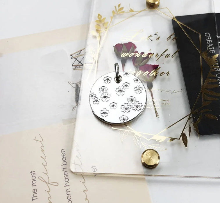 925 Sterling Silver Cherry Blossom Pendant Spring Ornament For Women