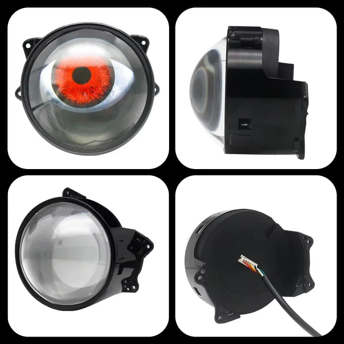 3 Car Devil Eyes Lens Lights Dynamic Demon Headlight Kit With Remote Control