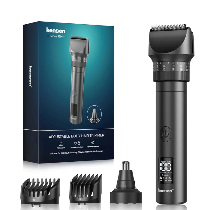 2-In-1 Hair Trimmer Kit For Men Wet/Dry Adjustable Electric