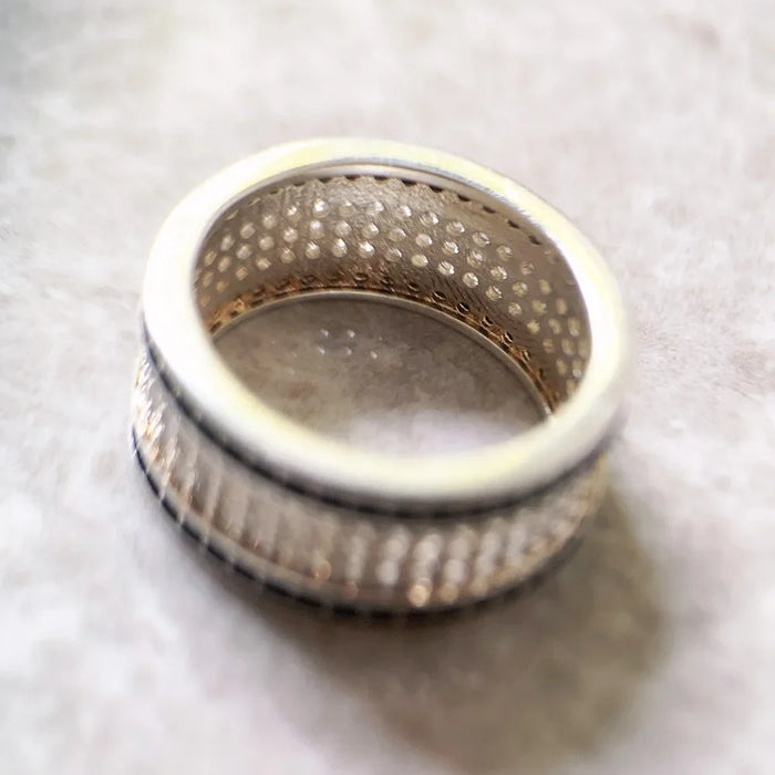 925 Sterling Silver Black & White Ring Europe Style Fine Jewelry For Women