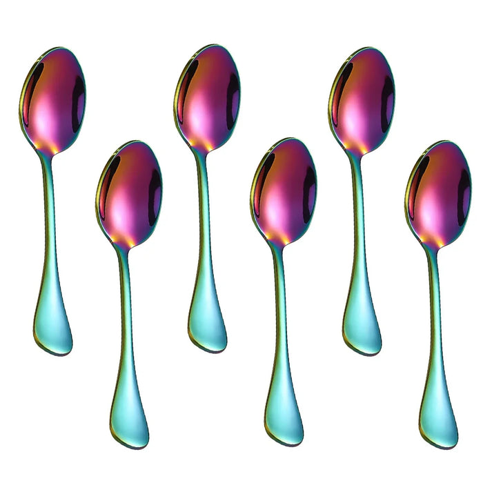 6 Piece Gold Mini Spoon Set For Coffee Dessert And Tea