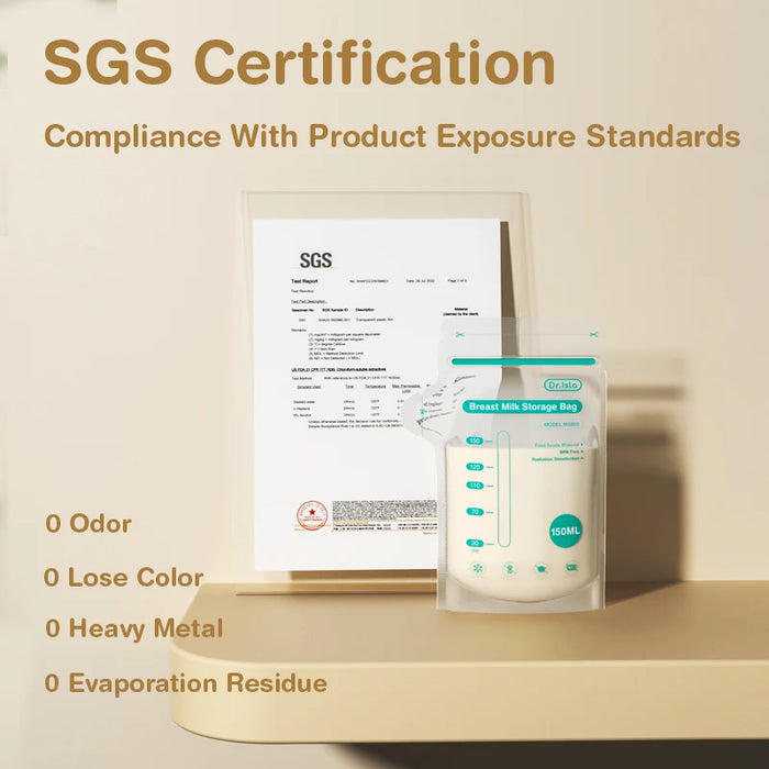 100 Pcs 150Ml Breast Milk Storage Bags Bpa Free & Safe