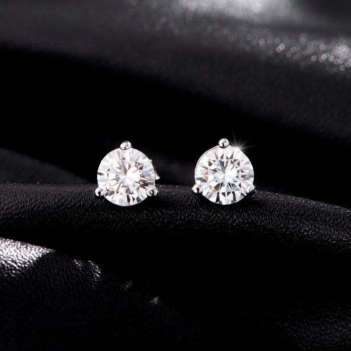 925 Sterling Silver Sparkling 1Ct Moissanite Stud Earrings For Women