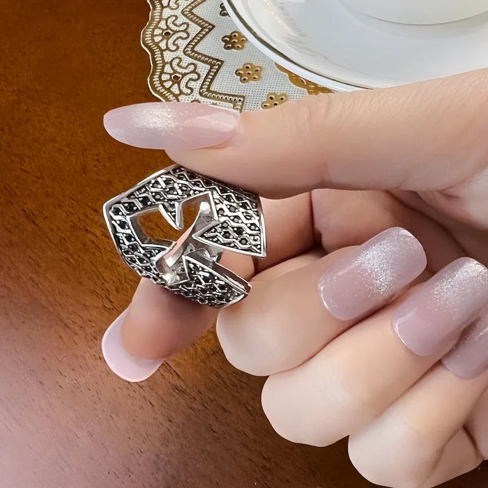 925 Sterling Silver Vintage Knight Helmet Ring