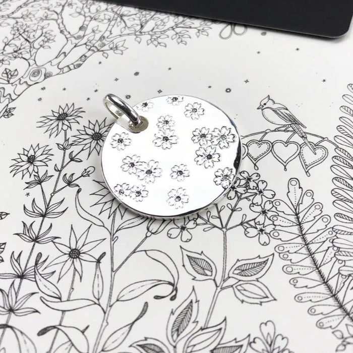 925 Sterling Silver Cherry Blossom Pendant Spring Ornament For Women