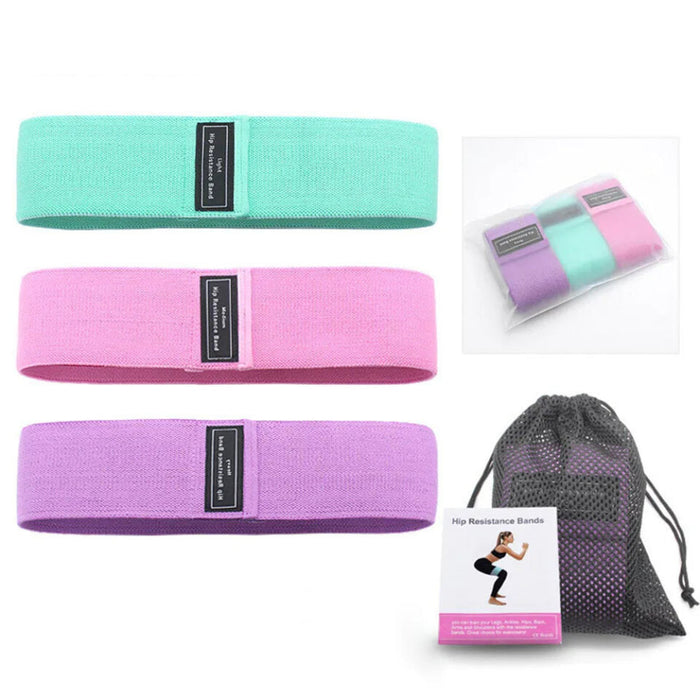 3 Piece Elastic Yoga Resistance Band Set For Home Workouts