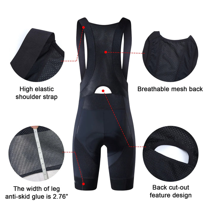 Men's Cycling Bib Shorts With 6 Hour Padding