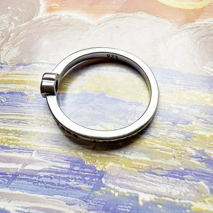 925 Sterling Silver Romantic Gift Pink Heart Solitaire Ring Real Europe Style Fine Jewelry For Women Love