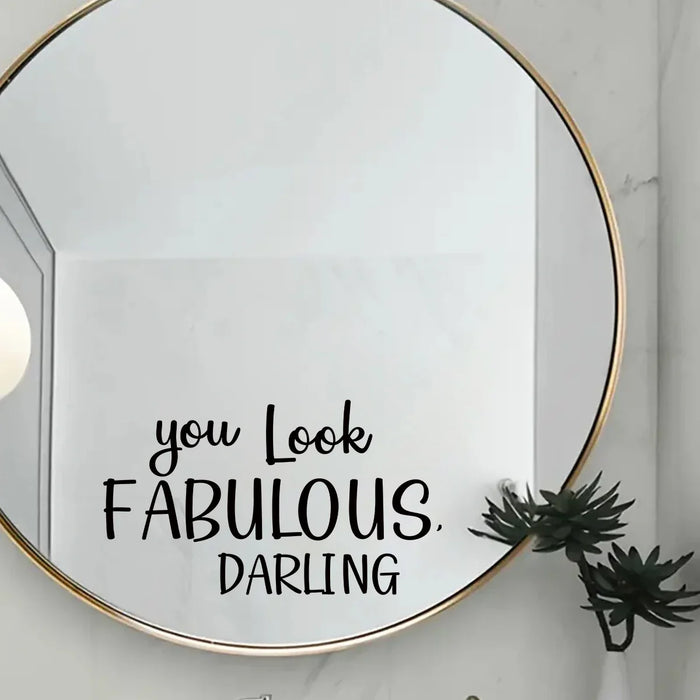 Charming English Text Mirror Sticker For Bathroom Or Bedroom Decor