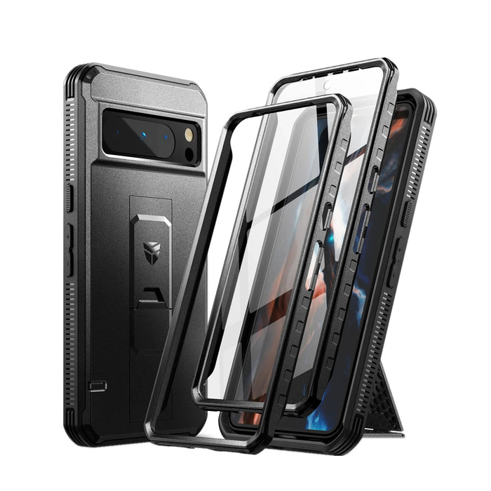 For Google Pixel 8 Pro 6.7"Heavy Duty Military Grade Protection Shockproof Rugged Case Holder Withbuilt-In Screen Protector