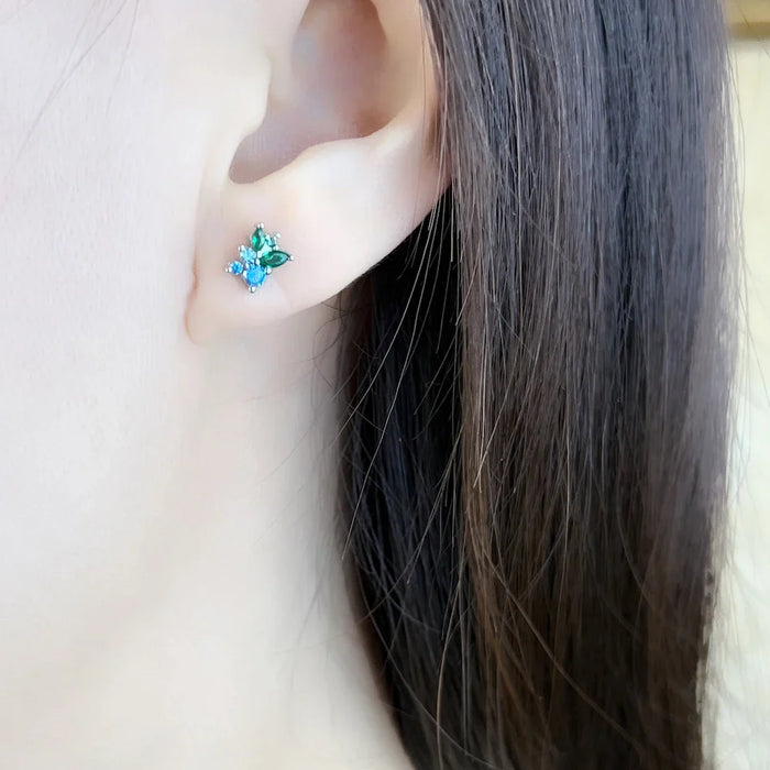 925 Sterling Silver Blueberry Stud Earrings Sweet & Stylish Gift