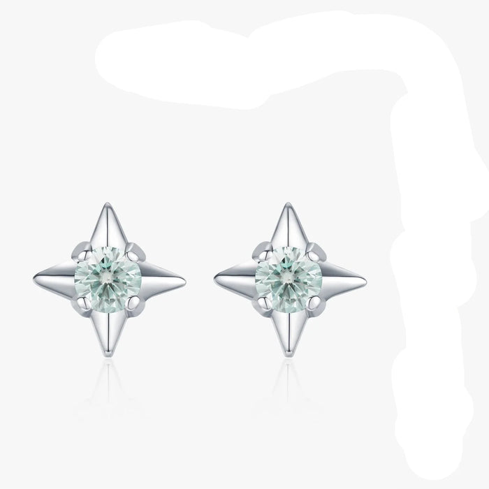 925 Sterling Silver D Colour Moissanite Stud Earrings In
