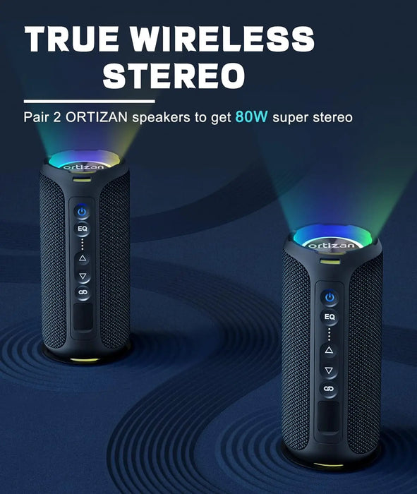 Portable Bluetooth Party Speakers 40W Rgb Lights Tws Pairing