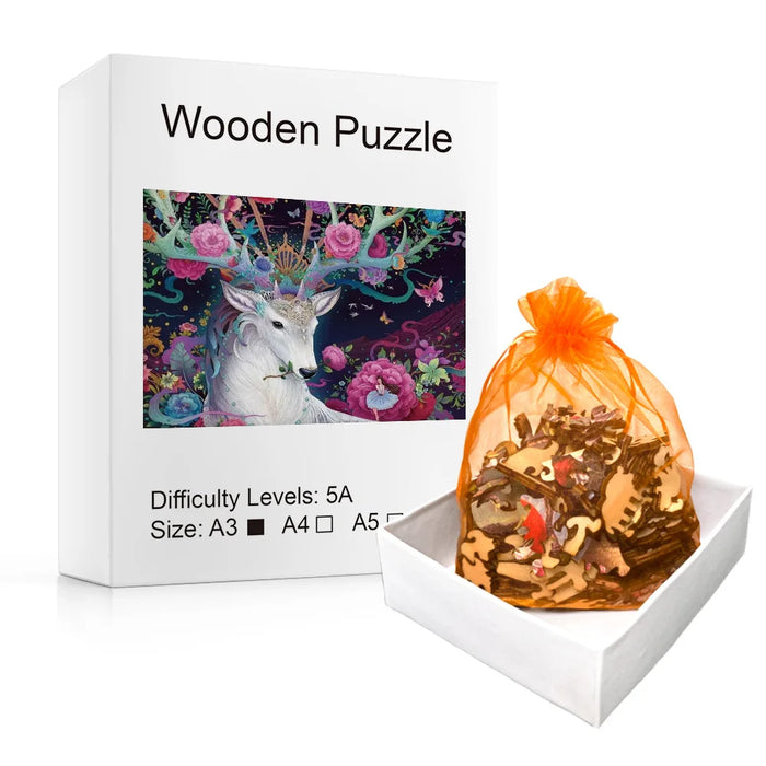 Charming Wooden Deer Puzzle