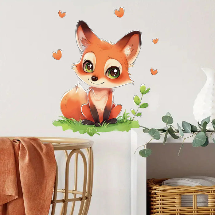 Adorable Fox Wall Stickers For Kids Room Decor